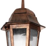 GLOBOSTAR® VITRO 203-0194 Vintage Φωτιστικό Οροφής με Ντουί 1 x E27 AC 220-240V IP44 - Χάλκινο - Μ17 x Π17 x Υ28cm - Image 7