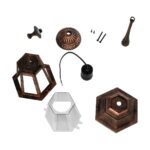 GLOBOSTAR® VITRO 203-0194 Vintage Φωτιστικό Οροφής με Ντουί 1 x E27 AC 220-240V IP44 - Χάλκινο - Μ17 x Π17 x Υ28cm - Image 8