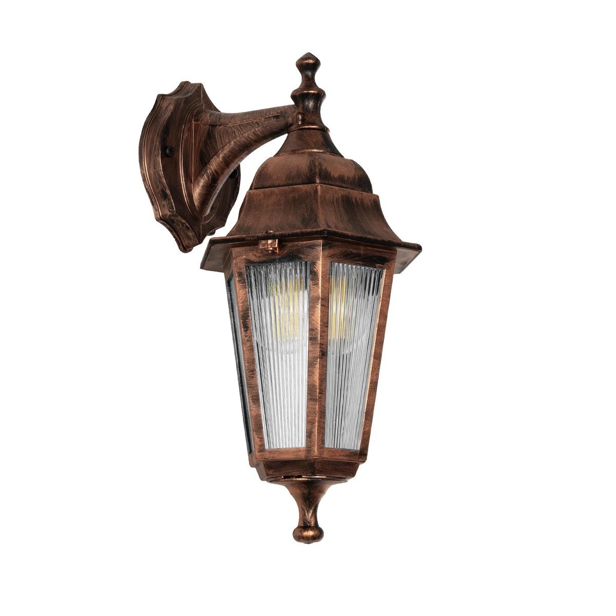 203_0196_0 GLOBOSTAR® VITRO 203-0196 Vintage Φωτιστικό Τοίχου - Απλίκα με Ντουί 1 x E27 AC 220-240V IP44 - Χάλκινο - Μ17 x Π20 x Υ36cm - Image 1