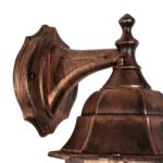 GLOBOSTAR® VITRO 203-0196 Vintage Φωτιστικό Τοίχου - Απλίκα με Ντουί 1 x E27 AC 220-240V IP44 - Χάλκινο - Μ17 x Π20 x Υ36cm - Image 6