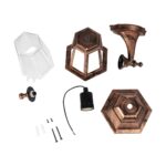 GLOBOSTAR® VITRO 203-0196 Vintage Φωτιστικό Τοίχου - Απλίκα με Ντουί 1 x E27 AC 220-240V IP44 - Χάλκινο - Μ17 x Π20 x Υ36cm - Image 8