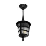 GLOBOSTAR® ZARDIN 203-0204 Vintage Φωτιστικό Οροφής με Ντουί 1 x E27 AC 220-240V IP44 - Μαύρο - Μ17 x Π17 x Υ22cm