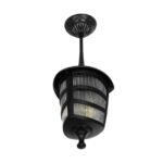 GLOBOSTAR® ZARDIN 203-0204 Vintage Φωτιστικό Οροφής με Ντουί 1 x E27 AC 220-240V IP44 - Μαύρο - Μ17 x Π17 x Υ22cm - Image 5