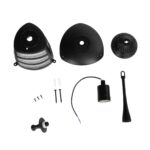 GLOBOSTAR® ZARDIN 203-0204 Vintage Φωτιστικό Οροφής με Ντουί 1 x E27 AC 220-240V IP44 - Μαύρο - Μ17 x Π17 x Υ22cm - Image 8