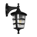 GLOBOSTAR® ZARDIN 203-0206 Vintage Φωτιστικό Τοίχου - Απλίκα με Ντουί 1 x E27 AC 220-240V IP44 - Μαύρο - Μ17 x Π22 x Υ30cm - Image 5