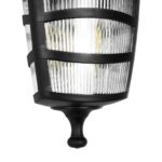 GLOBOSTAR® ZARDIN 203-0206 Vintage Φωτιστικό Τοίχου - Απλίκα με Ντουί 1 x E27 AC 220-240V IP44 - Μαύρο - Μ17 x Π22 x Υ30cm - Image 7