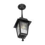 GLOBOSTAR® SOLME 203-0209 Vintage Φωτιστικό Οροφής με Ντουί 1 x E27 AC 220-240V IP44 - Μαύρο - Μ15 x Π15 x Υ27cm - Image 5