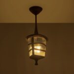 GLOBOSTAR® ZARDIN 203-0224 Vintage Φωτιστικό Οροφής με Ντουί 1 x E27 AC 220-240V IP44 - Χάλκινο - Μ17 x Π17 x Υ42cm - Image 3