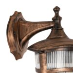 GLOBOSTAR® ZARDIN 203-0226 Vintage Φωτιστικό Τοίχου - Απλίκα με Ντουί 1 x E27 AC 220-240V IP44 - Χάλκινο - Μ17 x Π21 x Υ30cm - Image 6