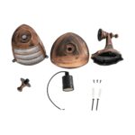 GLOBOSTAR® ZARDIN 203-0226 Vintage Φωτιστικό Τοίχου - Απλίκα με Ντουί 1 x E27 AC 220-240V IP44 - Χάλκινο - Μ17 x Π21 x Υ30cm - Image 8