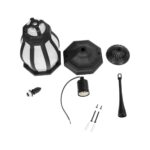 GLOBOSTAR® VERDI 203-0232 Vintage Φωτιστικό Οροφής με Ντουί 1 x E27 AC 220-240V IP44 - Μαύρο - Μ18 x Π18 x Υ33cm - Image 8