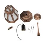 GLOBOSTAR® VERDI 203-0234 Vintage Φωτιστικό Οροφής με Ντουί 1 x E27 AC 220-240V IP44 - Χάλκινο - Μ18 x Π18 x Υ33cm - Image 8