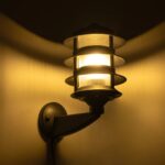 GLOBOSTAR® LANTERNA 203-0244 Μοντέρνο Φωτιστικό Τοίχου - Απλίκα με Ντουί 1 x E27 AC 220-240V IP44 - Μαύρο - Μ16 x Π23 x Υ30cm - Image 3