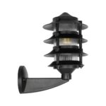 GLOBOSTAR® LANTERNA 203-0244 Μοντέρνο Φωτιστικό Τοίχου - Απλίκα με Ντουί 1 x E27 AC 220-240V IP44 - Μαύρο - Μ16 x Π23 x Υ30cm - Image 5