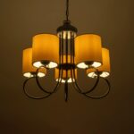 GLOBOSTAR® TRITON 203-0253 Vintage Κρεμαστό Φωτιστικό Οροφής με Ντουί 5 x E27 AC 220-240V IP20 - Μαύρο & Μπεζ - Μ50 x Π50 x Υ48cm - Image 3