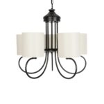 GLOBOSTAR® TRITON 203-0253 Vintage Κρεμαστό Φωτιστικό Οροφής με Ντουί 5 x E27 AC 220-240V IP20 - Μαύρο & Μπεζ - Μ50 x Π50 x Υ48cm - Image 5