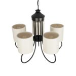 GLOBOSTAR® TRITON 203-0253 Vintage Κρεμαστό Φωτιστικό Οροφής με Ντουί 5 x E27 AC 220-240V IP20 - Μαύρο & Μπεζ - Μ50 x Π50 x Υ48cm - Image 7