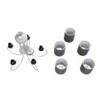 GLOBOSTAR® TRITON 203-0255 Vintage Κρεμαστό Φωτιστικό Οροφής με Ντουί 5 x E27 AC 220-240V IP20 - Ασημί & Γκρι - Μ50 x Π50 x Υ48cm - Image 12