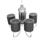 GLOBOSTAR® TRITON 203-0255 Vintage Κρεμαστό Φωτιστικό Οροφής με Ντουί 5 x E27 AC 220-240V IP20 - Ασημί & Γκρι - Μ50 x Π50 x Υ48cm - Image 7