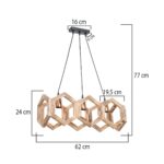 GLOBOSTAR® DRURI 203-0256 Vintage Κρεμαστό Φωτιστικό Οροφής με Ντουί 3 x E27 AC 220-240V IP20 - Μπεζ - Μ62 x Π19.5 x Υ24cm - Image 3