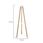 GLOBOSTAR® TRIPOD 203-0260 Μοντέρνο Επιδαπέδιο Φωτιστικό με Ντουί 1 x E27 AC 220-240V IP20 - Μπεζ - Μ38 x Π38 x Υ120cm - Image 3