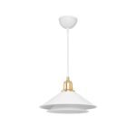 GLOBOSTAR® FERRO 203-0268 Μοντέρνο Κρεμαστό Φωτιστικό Οροφής με Ντουί 1 x E27 AC 220-240V IP20 - Λευκό & Χρυσό - Μ30 x Π30 x Υ19cm