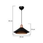 GLOBOSTAR® FERRO 203-0269 Μοντέρνο Κρεμαστό Φωτιστικό Οροφής με Ντουί 1 x E27 AC 220-240V IP20 - Μαύρο & Χάλκινο - Μ30 x Π30 x Υ19cm - Image 4