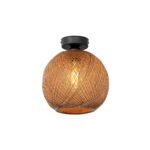 GLOBOSTAR® CORDE 203-0270 Μοντέρνο Φωτιστικό Οροφής με Ντουί 1 x E27 AC 220-240V IP20 - Μπεζ - Μ25 x Π25 x Υ26cm - Image 3