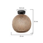 GLOBOSTAR® CORDE 203-0270 Μοντέρνο Φωτιστικό Οροφής με Ντουί 1 x E27 AC 220-240V IP20 - Μπεζ - Μ25 x Π25 x Υ26cm - Image 4