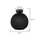 GLOBOSTAR® CORDE 203-0271 Μοντέρνο Φωτιστικό Οροφής με Ντουί 1 x E27 AC 220-240V IP20 - Μαύρο - Μ25 x Π25 x Υ26cm - Image 4