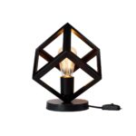 GLOBOSTAR® DISE 203-0272 Μοντέρνο Επιτραπέζιο Φωτιστικό Πορτατίφ με Ντουί 1 x E27 AC 220-240V IP20 - Μαύρο - Μ28 x Π28 x Υ29cm - Image 3