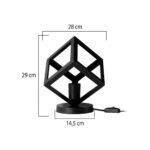 GLOBOSTAR® DISE 203-0272 Μοντέρνο Επιτραπέζιο Φωτιστικό Πορτατίφ με Ντουί 1 x E27 AC 220-240V IP20 - Μαύρο - Μ28 x Π28 x Υ29cm - Image 4