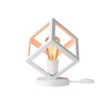 GLOBOSTAR® DISE 203-0273 Μοντέρνο Επιτραπέζιο Φωτιστικό Πορτατίφ με Ντουί 1 x E27 AC 220-240V IP20 - Λευκό - Μ28 x Π28 x Υ29cm - Image 3