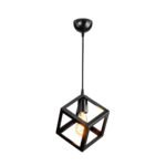 GLOBOSTAR® DISE 203-0274 Μοντέρνο Κρεμαστό Φωτιστικό Οροφής με Ντουί 1 x E27 AC 220-240V IP20 - Μαύρο - Μ22 x Π22 x Υ24cm - Image 3