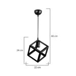 GLOBOSTAR® DISE 203-0274 Μοντέρνο Κρεμαστό Φωτιστικό Οροφής με Ντουί 1 x E27 AC 220-240V IP20 - Μαύρο - Μ22 x Π22 x Υ24cm - Image 4