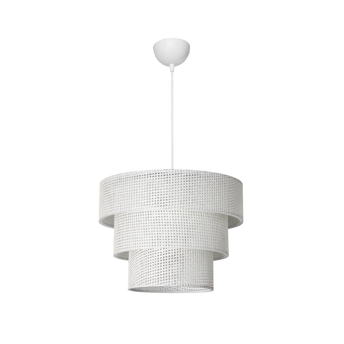 203_0275_0 GLOBOSTAR® LEVEL 203-0275 Μοντέρνο Κρεμαστό Φωτιστικό Οροφής με Ντουί 1 x E27 AC 220-240V IP20 - Λευκό - Μ38 x Π38 x Υ30cm - Image 1