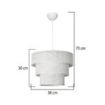 GLOBOSTAR® LEVEL 203-0275 Μοντέρνο Κρεμαστό Φωτιστικό Οροφής με Ντουί 1 x E27 AC 220-240V IP20 - Λευκό - Μ38 x Π38 x Υ30cm - Image 4