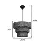 GLOBOSTAR® LEVEL 203-0276 Μοντέρνο Κρεμαστό Φωτιστικό Οροφής με Ντουί 1 x E27 AC 220-240V IP20 - Γκρι - Μ38 x Π38 x Υ30cm - Image 4