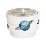 GLOBOSTAR® SATURN 204-0012 Παιδικό Κρεμαστό Φωτιστικό Οροφής με Ντουί 1 x E27 AC 220-240V IP20 - Πολύχρωμο - Μ30 x Π30 x Υ24cm - Image 7