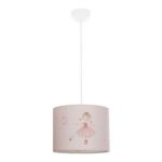 GLOBOSTAR® BALLERINA 204-0015 Παιδικό Κρεμαστό Φωτιστικό Οροφής με Ντουί 1 x E27 AC 220-240V IP20 - Ροζ - Μ28 x Π28 x Υ24cm - Image 4