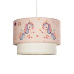 GLOBOSTAR® PONY 204-0016 Παιδικό Κρεμαστό Φωτιστικό Οροφής με Ντουί 1 x E27 AC 220-240V IP20 - Ροζ - Μ30 x Π30 x Υ24cm