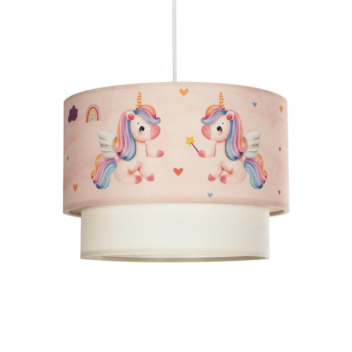 204_0016_0 GLOBOSTAR® PONY 204-0016 Παιδικό Κρεμαστό Φωτιστικό Οροφής με Ντουί 1 x E27 AC 220-240V IP20 - Ροζ - Μ30 x Π30 x Υ24cm - Image 1