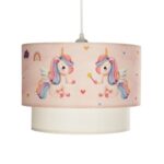 GLOBOSTAR® PONY 204-0016 Παιδικό Κρεμαστό Φωτιστικό Οροφής με Ντουί 1 x E27 AC 220-240V IP20 - Ροζ - Μ30 x Π30 x Υ24cm - Image 5