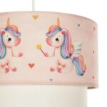 GLOBOSTAR® PONY 204-0016 Παιδικό Κρεμαστό Φωτιστικό Οροφής με Ντουί 1 x E27 AC 220-240V IP20 - Ροζ - Μ30 x Π30 x Υ24cm - Image 8