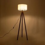 GLOBOSTAR® SAGA 204-0032 Μοντέρνο Επιδαπέδιο Φωτιστικό με Ντουί 1 x E27 AC 220-240V IP20 - Καφέ & Λευκό - Μ38 x Π38 x Υ140cm - Image 2