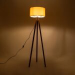 GLOBOSTAR® SAGA 204-0033 Μοντέρνο Επιδαπέδιο Φωτιστικό με Ντουί 1 x E27 AC 220-240V IP20 - Καφέ & Κίτρινο - Μ38 x Π38 x Υ140cm - Image 2