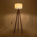 GLOBOSTAR® SAGA 204-0035 Μοντέρνο Επιδαπέδιο Φωτιστικό με Ντουί 1 x E27 AC 220-240V IP20 - Καφέ & Λευκό - Μ38 x Π38 x Υ140cm - Image 2