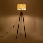 GLOBOSTAR® SAGA 204-0037 Μοντέρνο Επιδαπέδιο Φωτιστικό με Ντουί 1 x E27 AC 220-240V IP20 - Καφέ & Mπεζ - Μ38 x Π38 x Υ140cm - Image 2