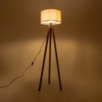 GLOBOSTAR® SAGA 204-0039 Μοντέρνο Επιδαπέδιο Φωτιστικό με Ντουί 1 x E27 AC 220-240V IP20 - Καφέ & Μπεζ - Μ38 x Π38 x Υ140cm - Image 2