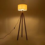 GLOBOSTAR® SAGA 204-0040 Μοντέρνο Επιδαπέδιο Φωτιστικό με Ντουί 1 x E27 AC 220-240V IP20 - Καφέ & Μπεζ - Μ38 x Π38 x Υ140cm - Image 2